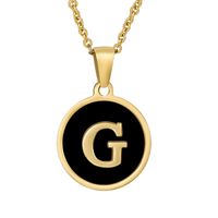 Fashion Round Letter Stainless Steel Plating Necklace sku image 33