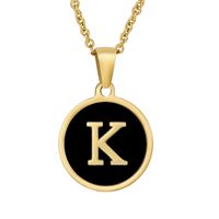 Fashion Round Letter Stainless Steel Plating Necklace sku image 40