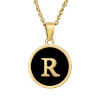 Fashion Round Letter Stainless Steel Plating Necklace sku image 46