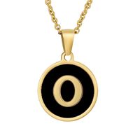 Fashion Round Letter Stainless Steel Plating Necklace sku image 41