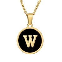 Fashion Round Letter Stainless Steel Plating Necklace sku image 49
