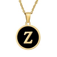 Fashion Round Letter Stainless Steel Plating Necklace sku image 52