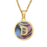 Fashion Round Letter Stainless Steel Plating Necklace sku image 56
