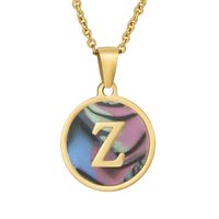 Fashion Round Letter Stainless Steel Plating Necklace sku image 78