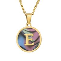 Fashion Round Letter Stainless Steel Plating Necklace sku image 57