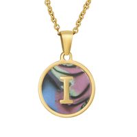Fashion Round Letter Stainless Steel Plating Necklace sku image 61