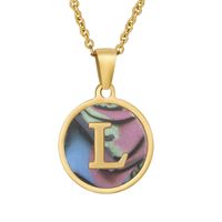 Fashion Round Letter Stainless Steel Plating Necklace sku image 64