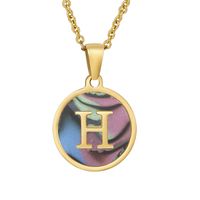 Fashion Round Letter Stainless Steel Plating Necklace sku image 60