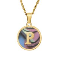 Fashion Round Letter Stainless Steel Plating Necklace sku image 68
