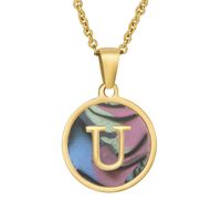Fashion Round Letter Stainless Steel Plating Necklace sku image 73
