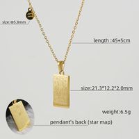 Fashion Square Constellation Stainless Steel Plating Necklace 1 Piece main image 4