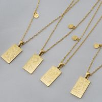Fashion Square Constellation Stainless Steel Plating Necklace 1 Piece main image 2