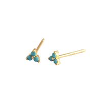 Simple Style Shamrock Sterling Silver Inlay Artificial Diamond Ear Studs 1 Pair main image 5
