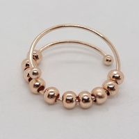 Retro Round Stainless Steel Copper Rings 1 Piece sku image 3