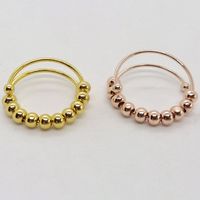 Retro Round Stainless Steel Copper Rings 1 Piece main image 4
