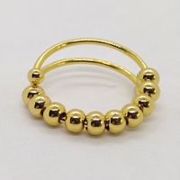 Retro Round Stainless Steel Copper Rings 1 Piece sku image 2