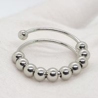 Retro Round Stainless Steel Copper Rings 1 Piece sku image 1