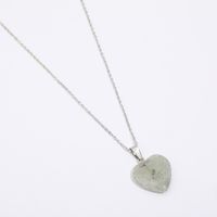 Fashion Heart Shape Stainless Steel Natural Stone Luminous Pendant Necklace 1 Piece sku image 9