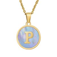 Fashion Letter Titanium Steel Plating Shell Necklace sku image 21