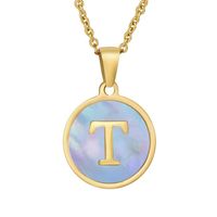 Fashion Letter Titanium Steel Plating Shell Necklace sku image 23