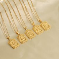 Retro Letter Square Stripe Stainless Steel Plating Necklace 1 Piece main image 4
