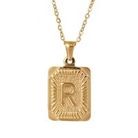 Retro Letter Square Stripe Stainless Steel Plating Necklace 1 Piece sku image 17