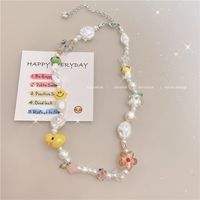 Cute Heart Shape Resin Glass Beaded Women's Necklace main image 5