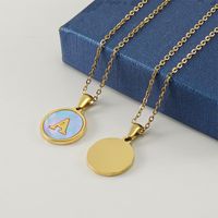 Fashion Letter Titanium Steel Plating Shell Necklace main image 4