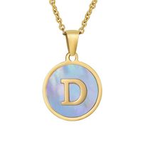 Fashion Letter Titanium Steel Plating Shell Necklace sku image 15