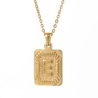Retro Letter Square Stripe Stainless Steel Plating Necklace 1 Piece sku image 5