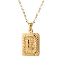 Retro Letter Square Stripe Stainless Steel Plating Necklace 1 Piece sku image 11