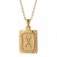 Retro Letter Square Stripe Stainless Steel Plating Necklace 1 Piece sku image 23