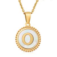 Style Simple Rond Lettre Acier Inoxydable Incruster Coquille Pendentif sku image 15