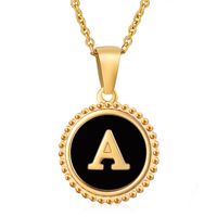 Style Simple Rond Lettre Acier Inoxydable Incruster Coquille Pendentif sku image 27