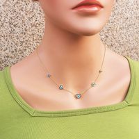 Style Simple Œil Acier Au Titane Placage Incruster Coquille Collier 1 Pièce main image 4