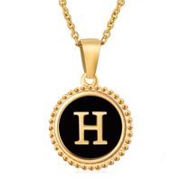 Style Simple Rond Lettre Acier Inoxydable Incruster Coquille Pendentif sku image 34