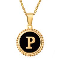Style Simple Rond Lettre Acier Inoxydable Incruster Coquille Pendentif sku image 42
