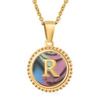 Style Simple Rond Lettre Acier Inoxydable Incruster Coquille Pendentif sku image 70