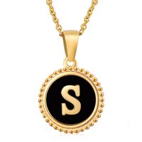 Style Simple Rond Lettre Acier Inoxydable Incruster Coquille Pendentif sku image 45