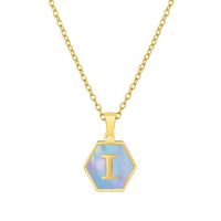 Fashion Letter Titanium Steel Inlaid Shell Necklace 1 Piece sku image 35