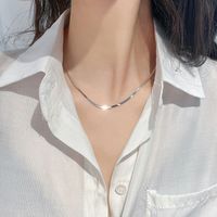 Simple Style Solid Color Titanium Steel Plating Necklace 1 Piece sku image 1