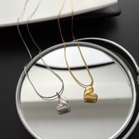 Simple Style Heart Shape Titanium Steel Plating Necklace main image 4