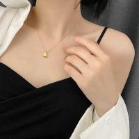 Style Simple Forme De Cœur Acier Au Titane Placage Collier main image 1