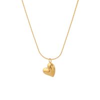 Simple Style Heart Shape Titanium Steel Plating Necklace main image 3