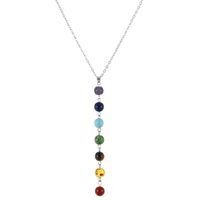 Simple Style Round Artificial Gemstones Beaded Women's Pendant Necklace 1 Piece sku image 1