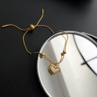 Mode Herzform Titan Stahl Überzug Hülse Halskette sku image 1
