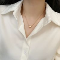 Fashion Heart Shape Titanium Steel Plating Necklace main image 5