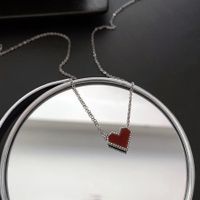 Sucré Forme De Cœur Acier Au Titane Placage Collier sku image 1