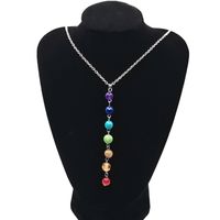 Simple Style Round Artificial Gemstones Beaded Women's Pendant Necklace 1 Piece main image 3