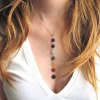 Simple Style Round Artificial Gemstones Beaded Women's Pendant Necklace 1 Piece main image 1